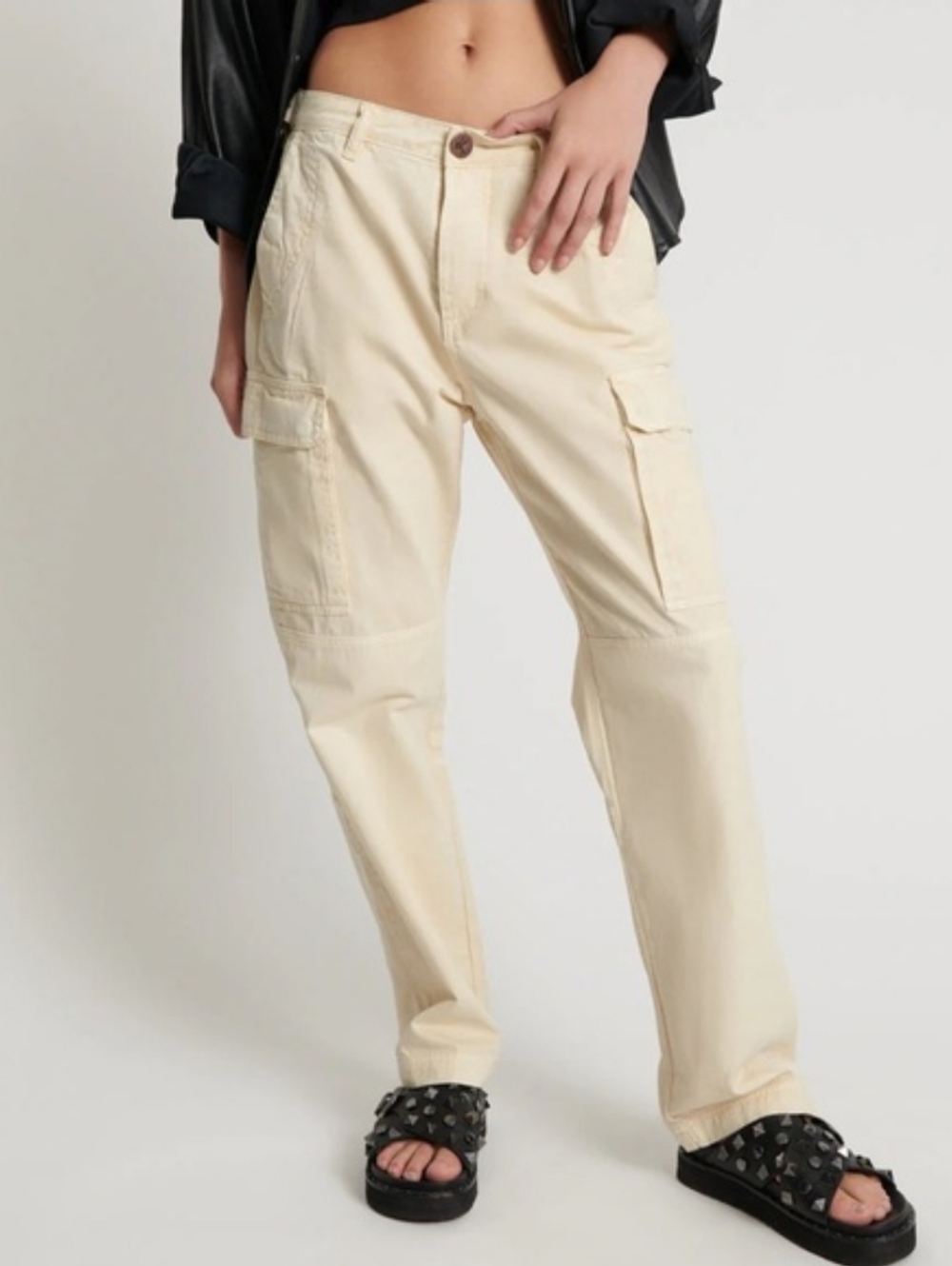 One Teaspoon x Free People Cargo Motion Pants Cream Size 25 Utility Gorpcore